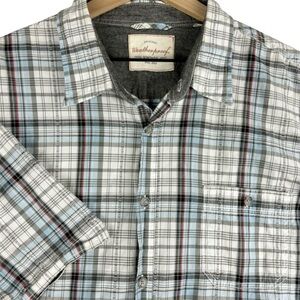 Original Weatherproof Vintage Shirt Mens‎ XXL Blue Gray Plaid Cotton Lightweight